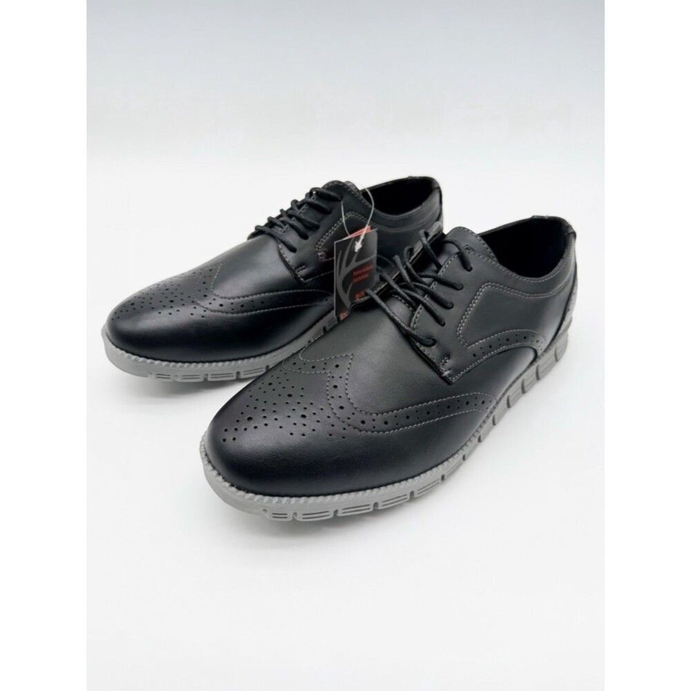 Deer Stags Corvallis Wingtip Oxford Dress Shoes Comfort Sole Black Gray 9.5 NEW